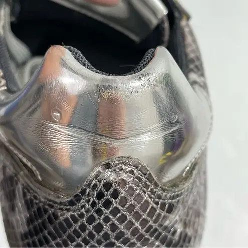 NEW Voile Blanche Sneakers in Snakeskin Leather and Mirror Size 37 Shoes Silver