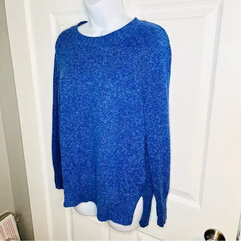 Old Navy  Rib Knit Trim Marled Sweater Crew Neck Royal Blue S