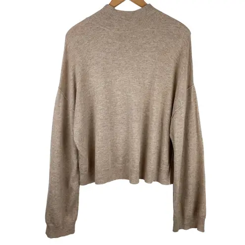 ATM Anthony Thomas Melillo Mock Neck Wool Cashmere Sweater Sz Small Tan