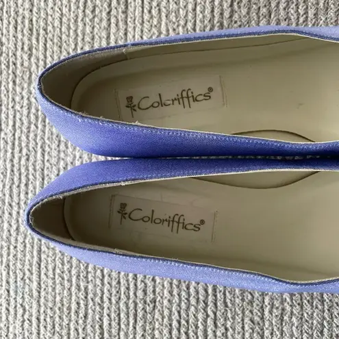 Vintage Lilac Cornflower Blue Colorifics Low Block Heel Square Toe Pumps Sz 9