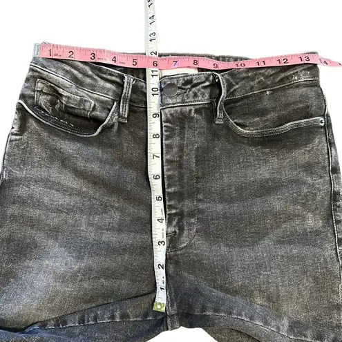Frame Le One High Rise Waist Crop Skinny Denim Jeans Hughes Acid Wash Grey 2