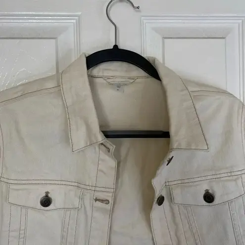 Garnet Hill Ecru Off White Denim Jean Jacket Size 2
