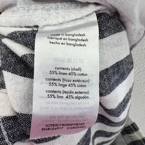 ONIA Women's Size Meddium Linen Blend White Gray Striped Cuffed Beach Pants