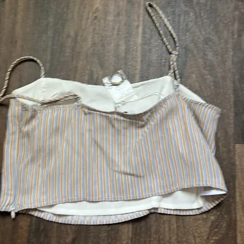 Lush Clothing Lush Stripped Button Crop Top