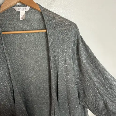 Cacique grey cascading shimmering Longline Cardigan Size 26 / 28