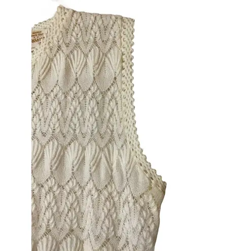 Vintage Pariseanne knitwear lace cream tank top Sz M based on PTP 18" Size M