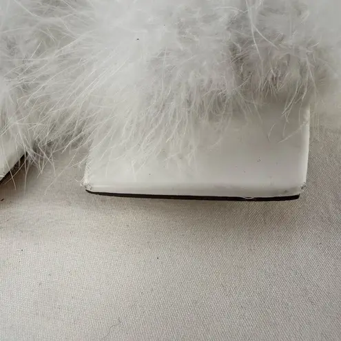 Azalea Wang So Fluffy Ima Die Square Toe Heels in White Size 6