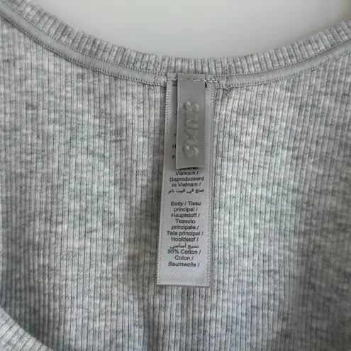 SKIMS Cotton Rib Tank in Light Heather Grey, Size X-Small