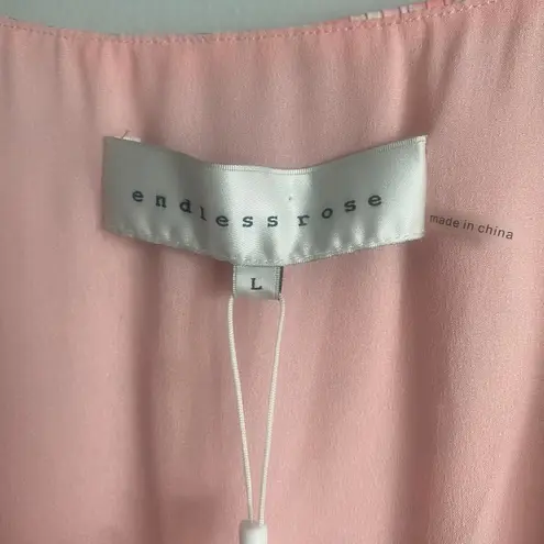 Endless Rose NWT Pink Floral Textured Bow Tie Mini Dress Square Neck Size Large - Image 7