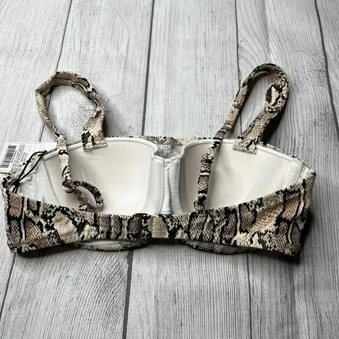 Shade & Shore  Women's Light Lift Square Neck Bralette Bikini Top Beige Size 32B