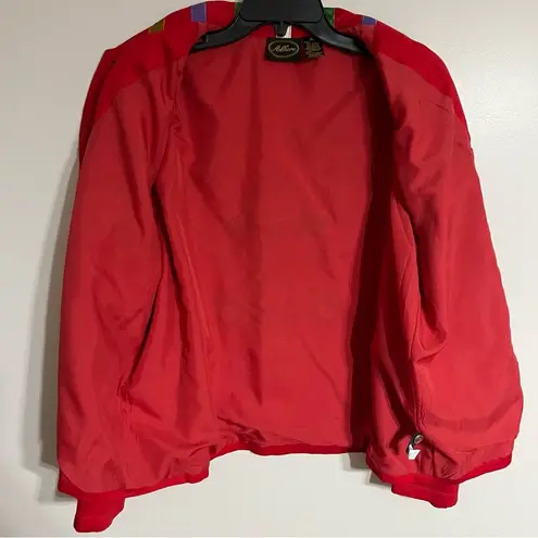 Women’s Allure Vintage Embroidered Floral Patterned Jacket Red Size XL