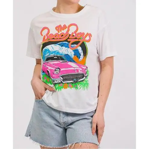 Daydreamer White Pink Beach Boys Convertible Surf Tropical Oversize USA T-Shirt