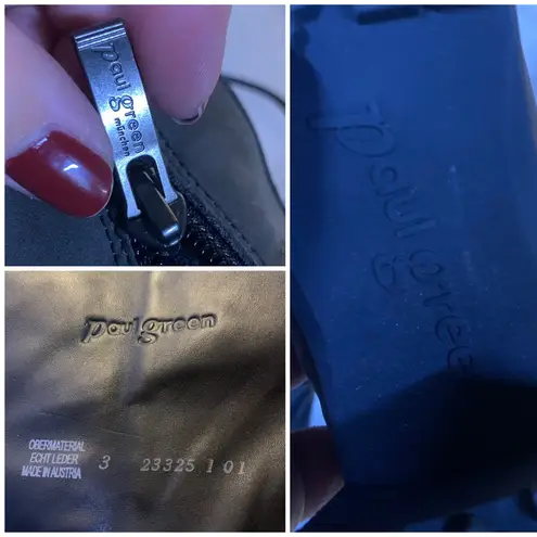 Paul Green GRAY LIGHTLY DISTRESSED "KENDRA" LEATHER BLOCK HEEL BOOTS 5.5US 3UK