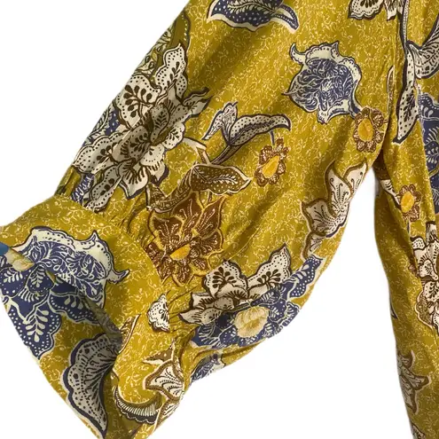 Karen Kane  Women's 2X Blouson Sleeve Top Gold Western Floral Print Flowy