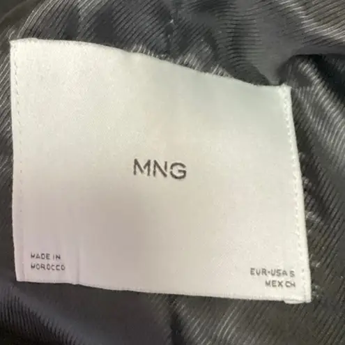 MNG Women's Black Button Down Collared Long Sleeve Long Coat Jacket Size S