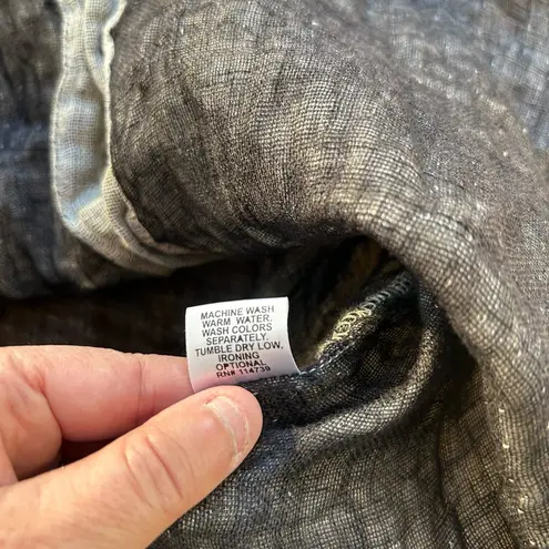 Flax 100% Linen Beige Button Up Medium Shirt Tunic Size Medium Oversized