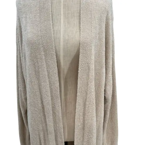 Barefoot Dreams CozyChic Lite Cardigan Ribbed Edge Cream Ivory Size Large