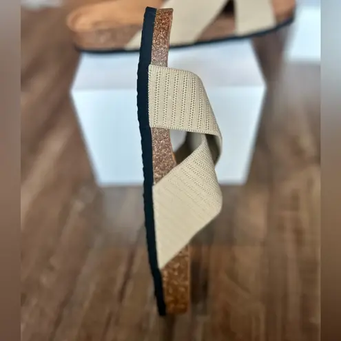 Slide Sandals for Women w/Cork Footbed & Soft Knit Comfort X Tape Sandals