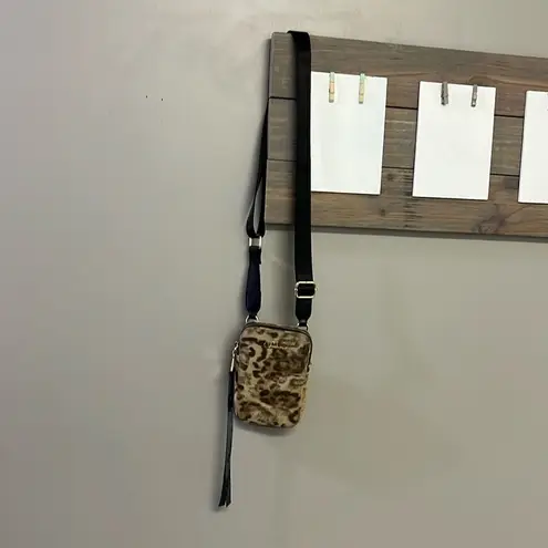 Aimee Kestenberg Animal Print Leather Just Saying Stadium Wallet Mini Crossbody