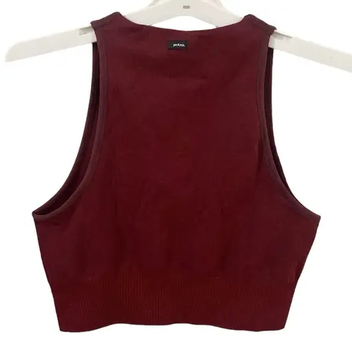 prAna  Sopra Seamless Crop Top in Maroon organic cotton blend size M