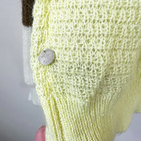 Scotch & Soda Sweater Womens M Linen Mohair Wool Colorblock Sleeves in Citrus