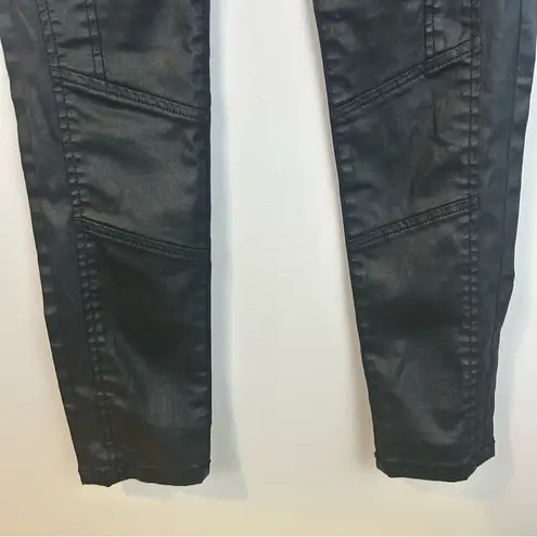 Current/Elliott Current/Elliot Sweeney Ankle Black Coated Faux Leather Skinny Pants/Jeans Size 2