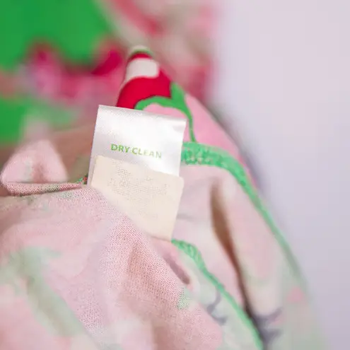 Lilly Pulitzer Clare Silk Cotton V Neck Ruffle Short Sleeve Floral Print Dress L