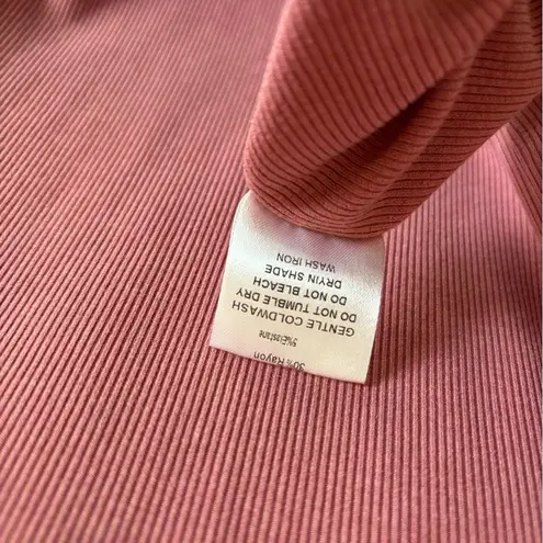 Angel Maternity Mauve Ribbed Stretchy Comfortable Waist Tie Short Sleeve Dress Pink Size XL