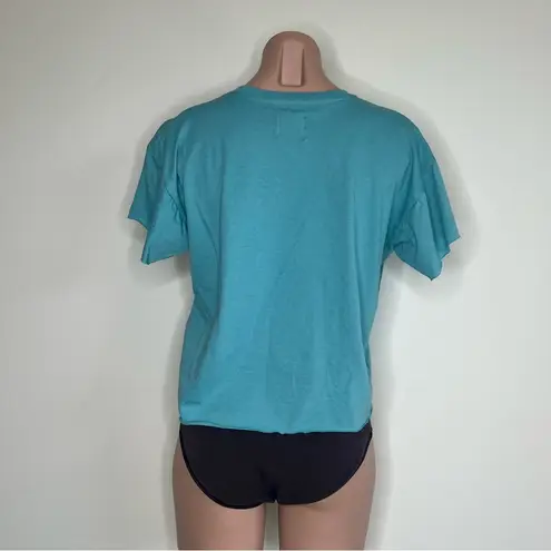 The Comfy And Ready Crop Tee in Aqua