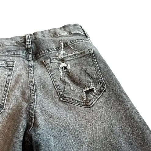 Mother High Waisted Looker Ankle Chew Scene of the Crime Grey Jeans Size 24 Gray