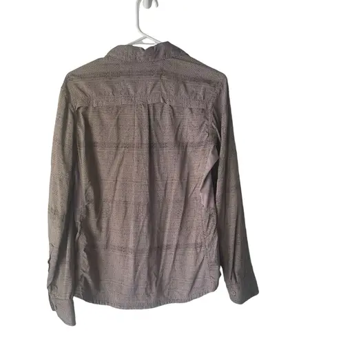 REI Women's Size Small Purple Black Outdoor Hiking Long Slv Button Up Top