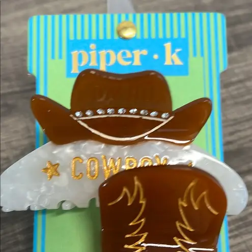 Piper K | Cowboy Boot Hair Clips Brown