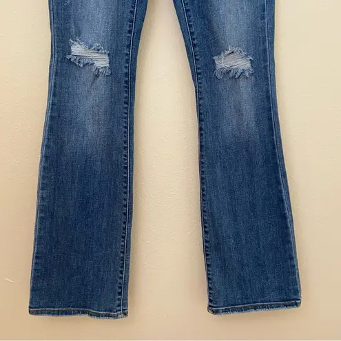 Judy Blue Mid Rise Distressed Bootcut Jeans