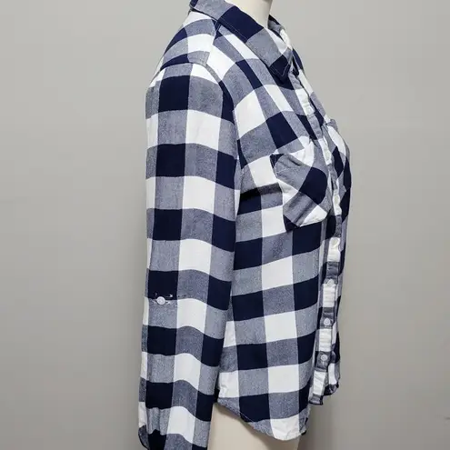Hippie Laundry blue white buffalo check button down size large