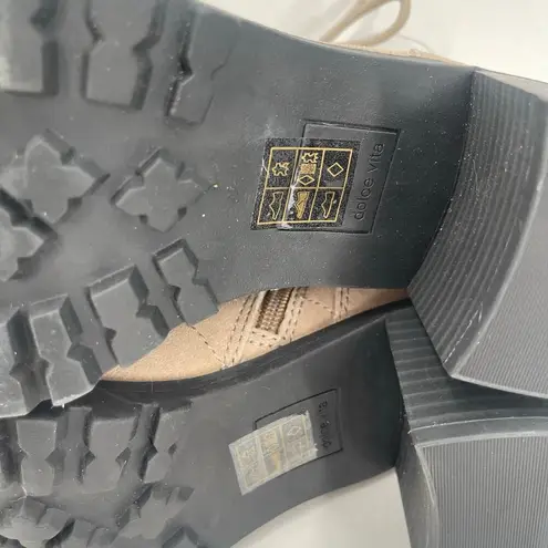 DOLCE VITA Nigel Boots Size 8 Lace Up Heels NEW Suede Leather Bootie Taupe NWOT Tan