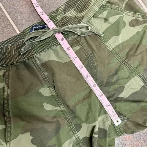 Abercrombie & Fitch  Cargo Camo Joggers Drawstring Elastic Pants Green Small S