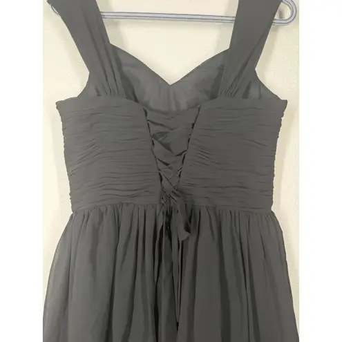 Azazie Black Angie Dress Sz A4 Aline Corset Chiffon Dress Formal Bridesmaid