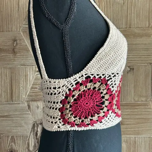 Full Tilt Womens Crochet Crop Top Tank Size M