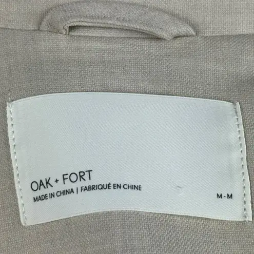 Oak + Fort Oatmeal Oversized Single Breasted One Button Blazer Flap Pocket SZ M
