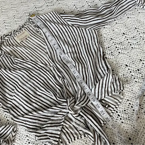 Cleobella Zella Day x for Revolve All Over Top Striped Blouse White/Brown (S)
