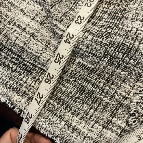 Max Studio  1X Open Front Bouclé Knit Blazer Jacket‎ Tweed Fringe Edge Plaid