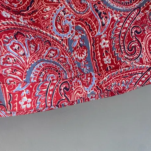 Bandolino Red White & Blue Paisley Patriotic High Waist Modest 6” Shorts 10