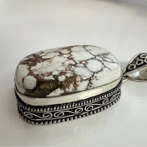 Wild Horse Turquoise 925 Silver Plated Necklace Native American Jewelry