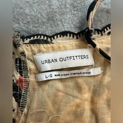 Urban Outfitters  Hanna Scallop Babydoll Minidress leopard size L