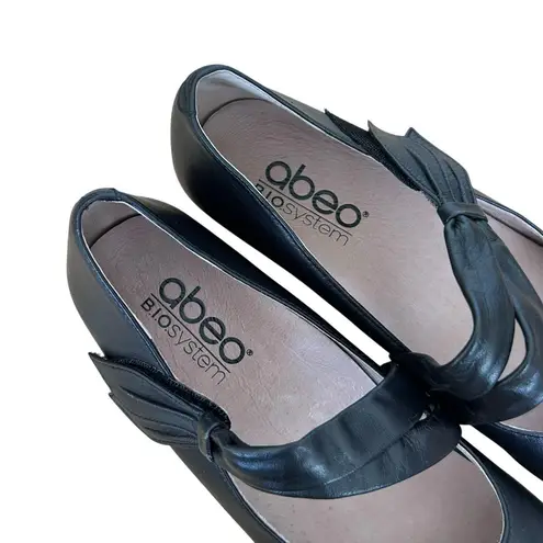 Abeo Talia Black Leather Ballet Flats Sz 6
