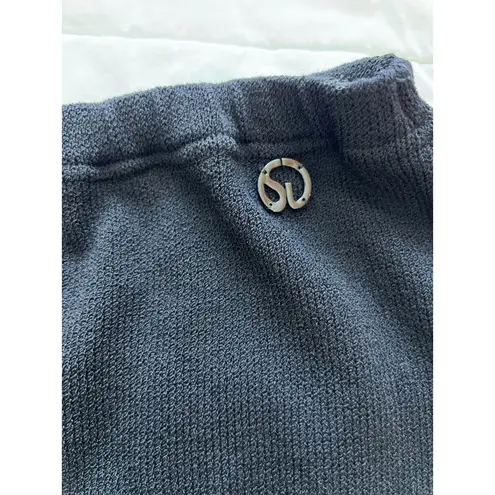 St John Sport Vintage Wool Blend Long Solid Black Knit Skirt Small