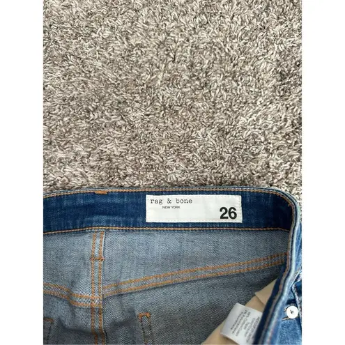 Rag and Bone  Bella Slit Hem Wide Leg Flare Denim Jeans Topaz High Rise Boho Sz 26