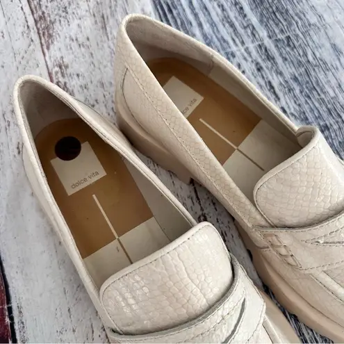 Dolce Vita Elias Ivory Leather Chunky Loafers White Size 10