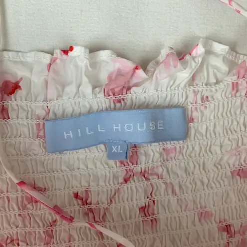 Hill House size XL white pink nap dress white pink floral smocked cottage cabin