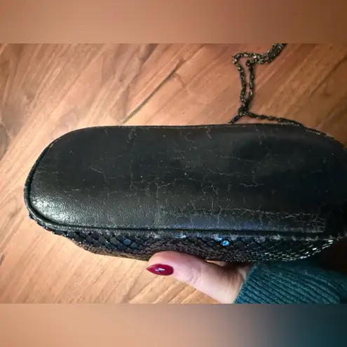 Vintage Black Metal Mesh Evening/Shoulder Purse With Front Bow And Chain Strap